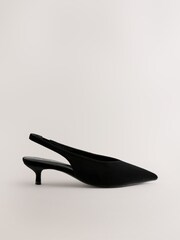 Black Velvet Forever Comfort® Point Toe Low Slingback Kitten Heels - Image 1 of 5
