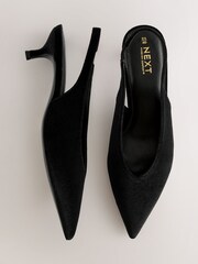 Black Velvet Forever Comfort® Point Toe Low Slingback Kitten Heels - Image 2 of 5
