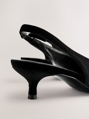 Black Velvet Forever Comfort® Point Toe Low Slingback Kitten Heels - Image 4 of 5