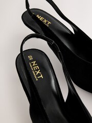Black Velvet Forever Comfort® Point Toe Low Slingback Kitten Heels - Image 5 of 5