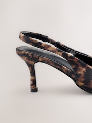 Leopard Satin Forever Comfort® Point Toe Bow Slingback Heels - Image 9 of 11