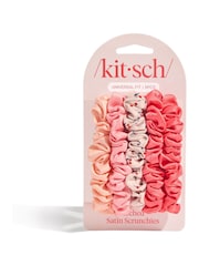 Kitsch Assorted Cherry Blossom Ruched Satin Scrunchies 5 Piece Set - Image 4 of 5