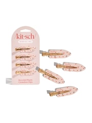 Kitsch Cherry Print Creaseless Clips 4 Piece Set - Image 1 of 5