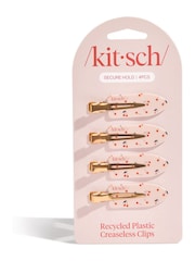 Kitsch Cherry Print Creaseless Clips 4 Piece Set - Image 3 of 5