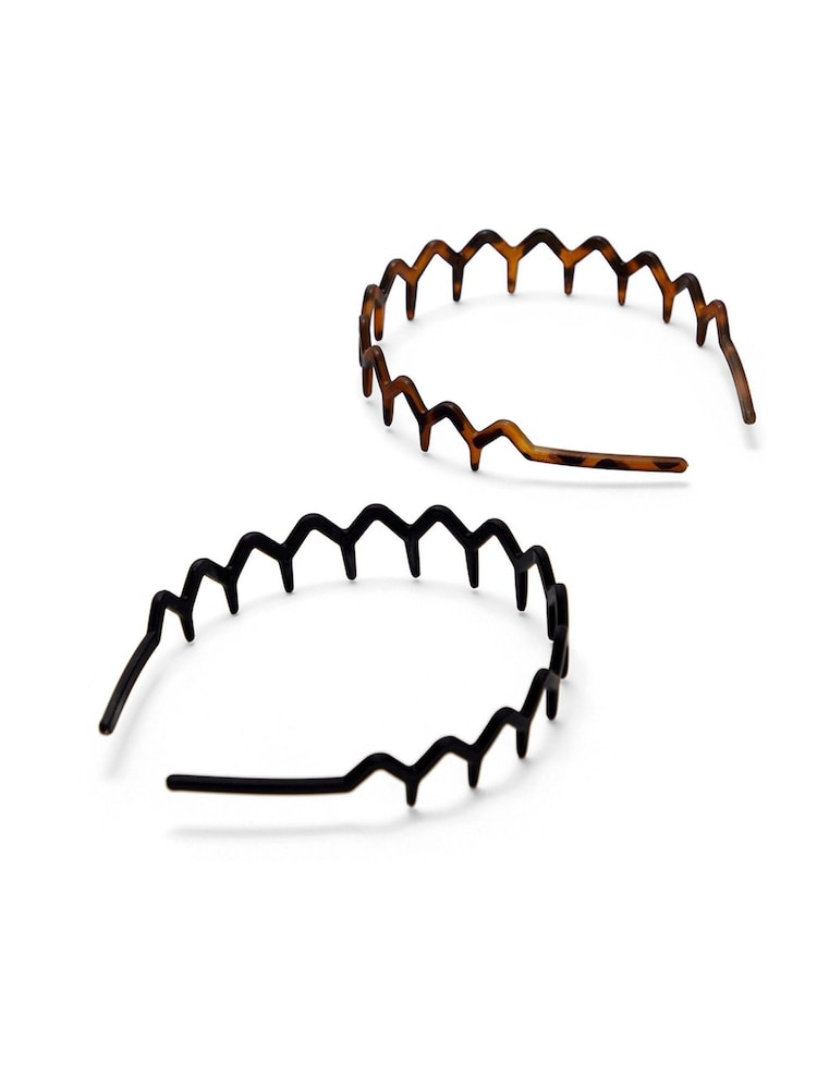 Kitsch Zigzag Headbands 2 Pack - Image 2 of 5