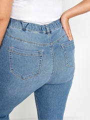 Yours Curve Light Blue Grace Cropped Turn Up Jeggings - Image 4 of 5