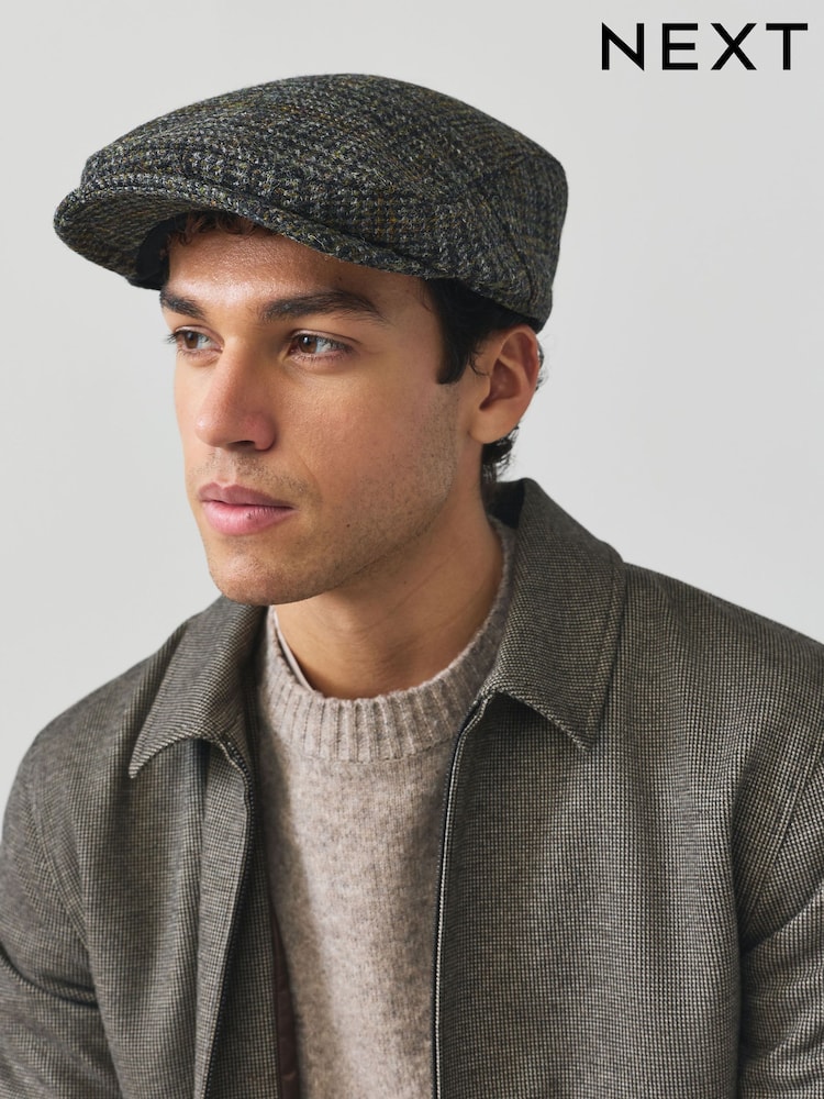 Καφετί - Καρό καπέλο Harris Tweed με τιράντες - Εικόνα 7 από 7