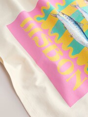Ecru/Pink Sardine Oversized Graphic Print T-Shirt (3-16yrs) - Image 5 of 6