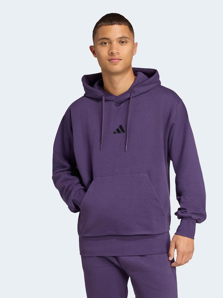adidas Purple Essentials Feelcozy Fleece Hoodie - Image 1 of 6 adidas Purple Essentials Feelcozy Fleece Hoodie - Image 1 of 6