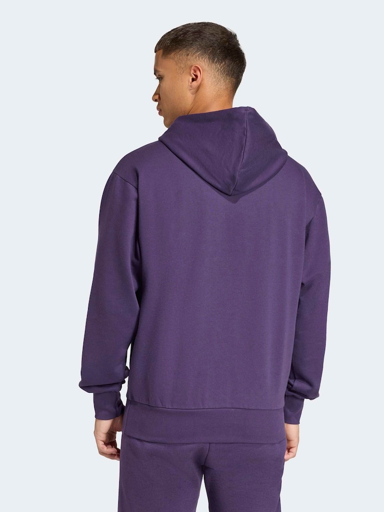 adidas Purple Essentials Feelcozy Fleece Hoodie - Image 2 of 6 adidas Purple Essentials Feelcozy Fleece Hoodie - Image 2 of 6