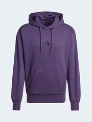 adidas Purple Essentials Feelcozy Fleece Hoodie - Image 6 of 6