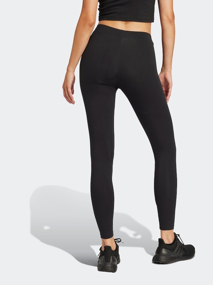 adidas Black Essentials Linear Cotton Leggings - Image 2 of 6 adidas Black Essentials Linear Cotton Leggings - Image 2 of 6