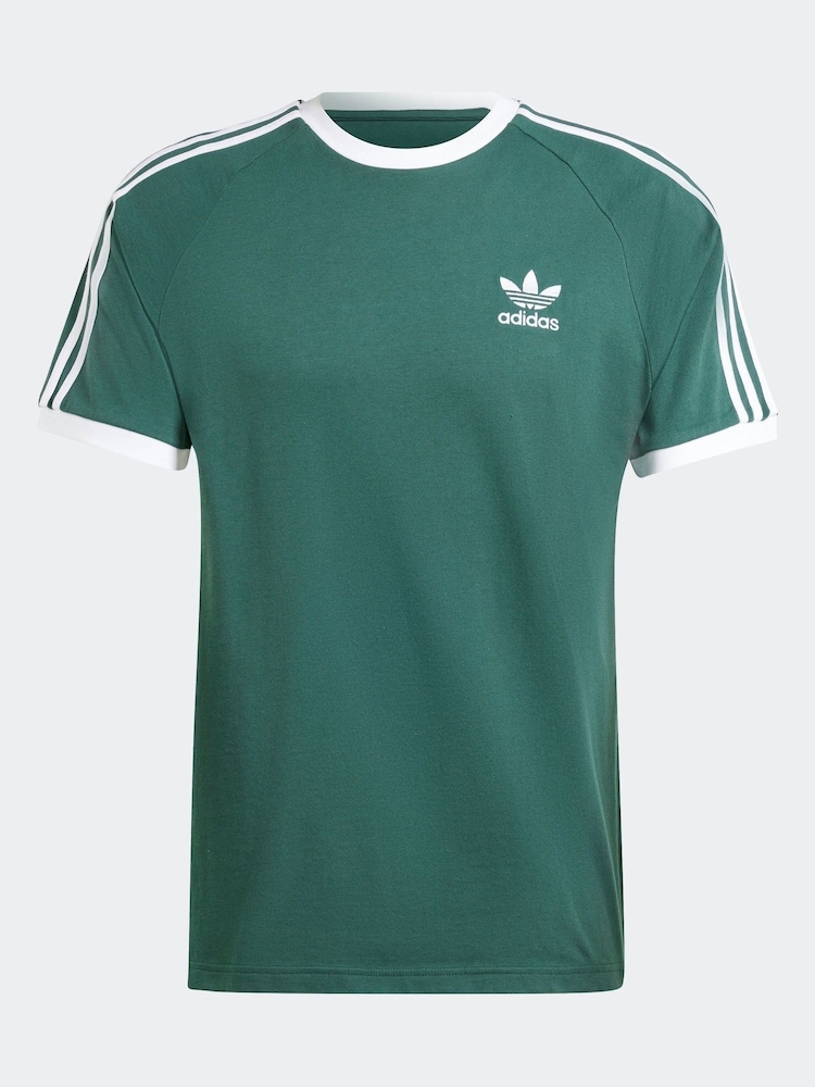 adidas Green Light Adicolor Classics 3-Stripes 100% Cotton T-Shirt - Image 7 of 7