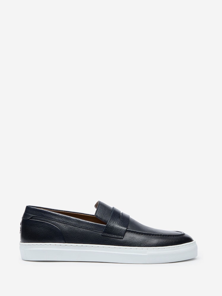Oliver Sweeney Black Milled Leather Penny Loafers - Image 1 of 5