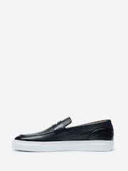 Oliver Sweeney Black Milled Leather Penny Loafers - Image 2 of 5