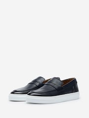 Oliver Sweeney Black Milled Leather Penny Loafers - Image 3 of 5