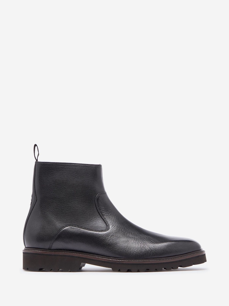 Oliver Sweeney Milled Leather Zip Black Boots - Image 1 of 5