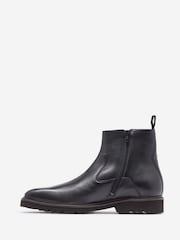 Oliver Sweeney Milled Leather Zip Black Boots - Image 2 of 5