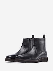 Oliver Sweeney Milled Leather Zip Black Boots - Image 3 of 5