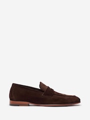 Oliver Sweeney Brown Calf Suede Penny Loafers - Image 1 of 5