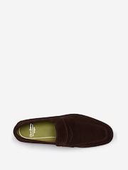 Oliver Sweeney Brown Calf Suede Penny Loafers - Image 4 of 5