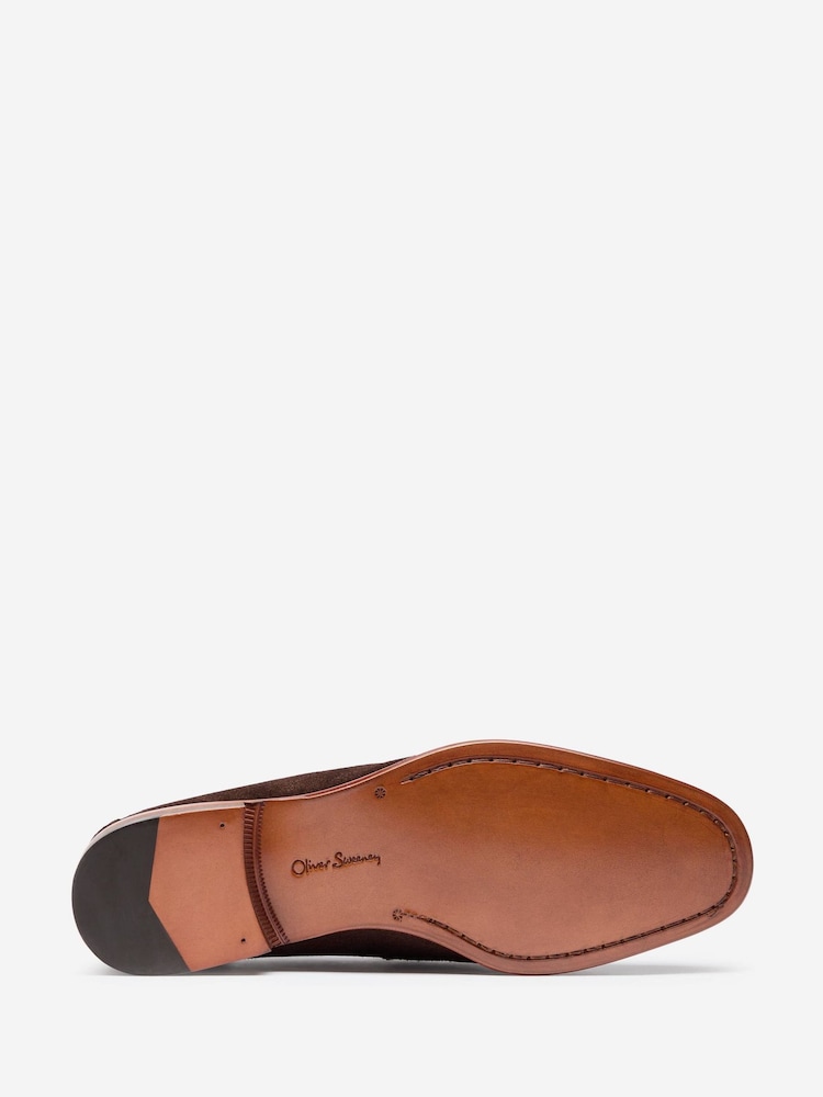 Oliver Sweeney Brown Calf Suede Penny Loafers - Image 5 of 5