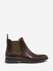 Oliver Sweeney Antiqued Leather Chelsea Brown Boots - Image 1 of 5
