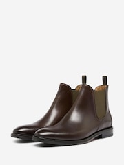 Oliver Sweeney Antiqued Leather Chelsea Brown Boots - Image 3 of 5