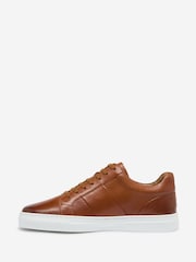 Oliver Sweeney Brown Milled Leather Cupsole Trainers - Image 2 of 5