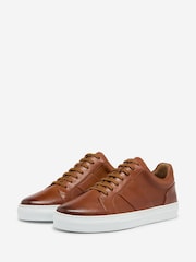 Oliver Sweeney Brown Milled Leather Cupsole Trainers - Image 3 of 5