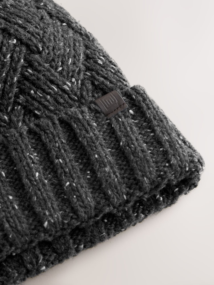 Charcoal Grey Bobble Hat - Image 2 of 3