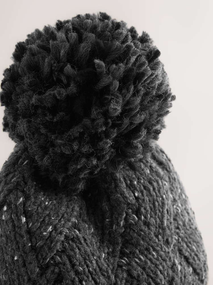 Charcoal Grey Bobble Hat - Image 3 of 3