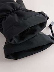 Black Ski Gloves With Leather - Image 4 of 5