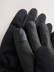 Black Ski Gloves With Leather - Image 5 of 5