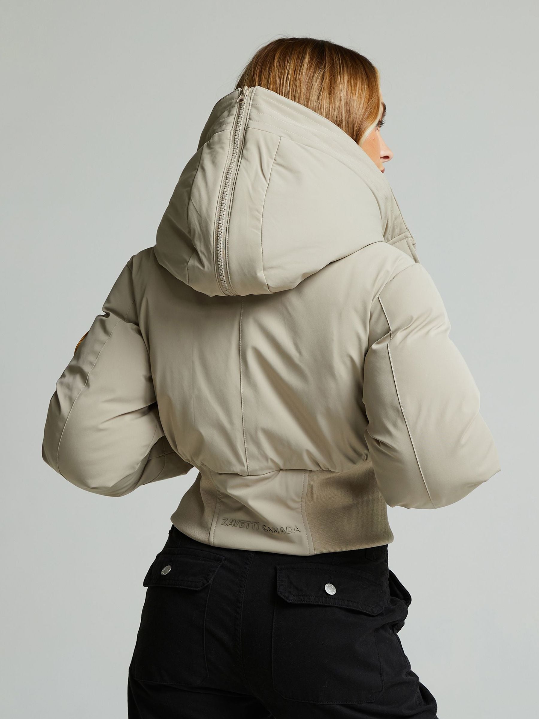 Buy Zavetti Canada Womens Cream Ossani Split Hood Puffer Bomber