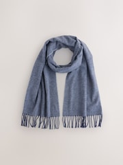 Navy Blue Herringbone Smart Woven Scarf - Image 1 of 3