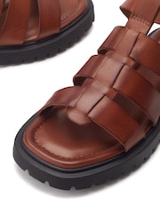 Moda in Pelle Sh Inland Cleated Leather Fisherman Black Sandals - Image 5 of 5