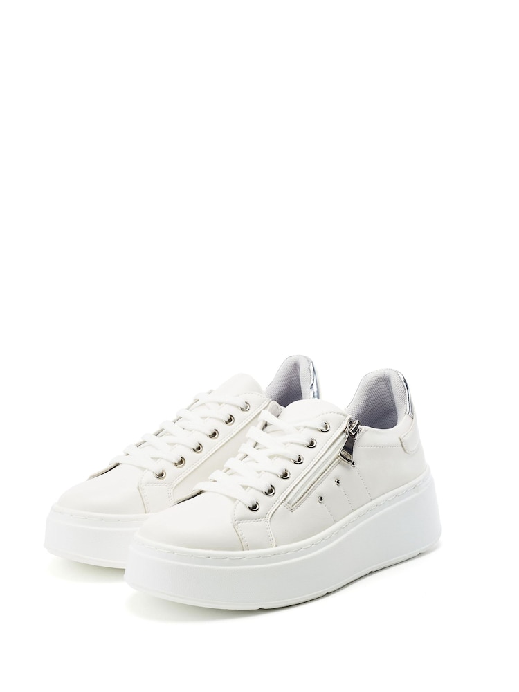 Moda in Pelle Beni Chunky Lace Up White Trainers - Image 2 of 4 Moda in Pelle Beni Chunky Lace Up White Trainers - Image 2 of 4