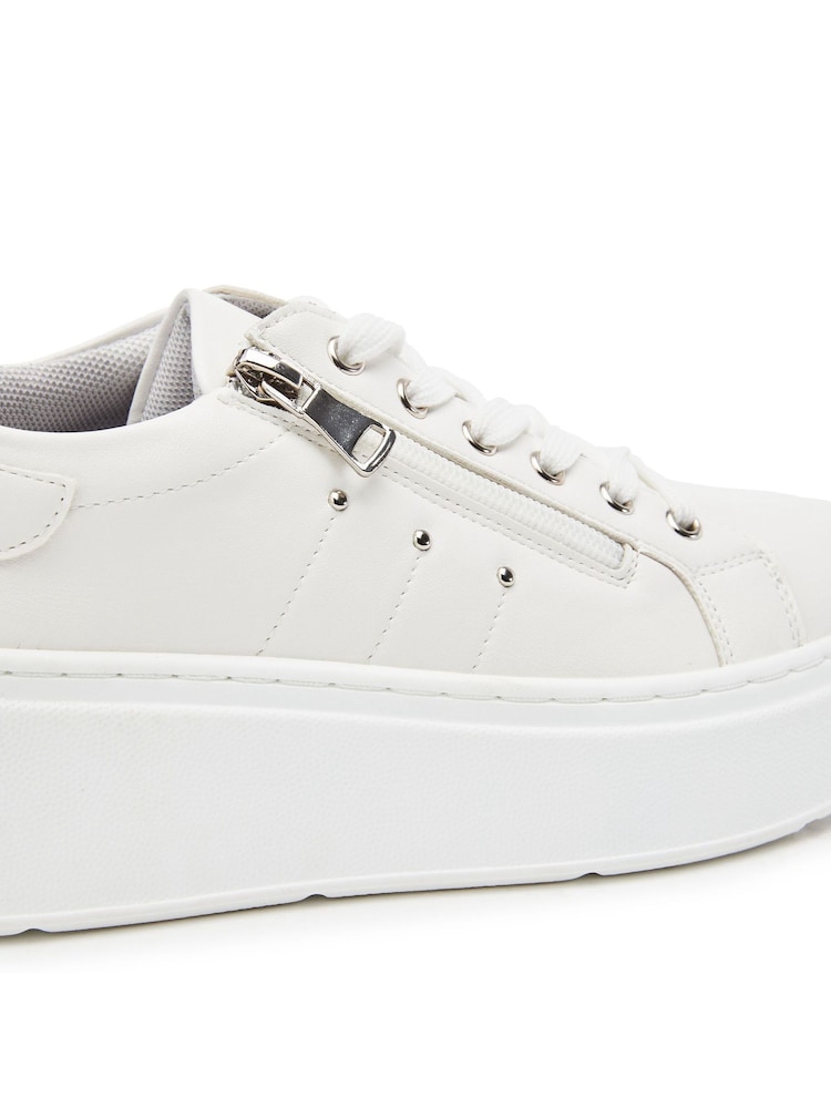 Moda in Pelle Beni Chunky Lace Up White Trainers - Image 4 of 4