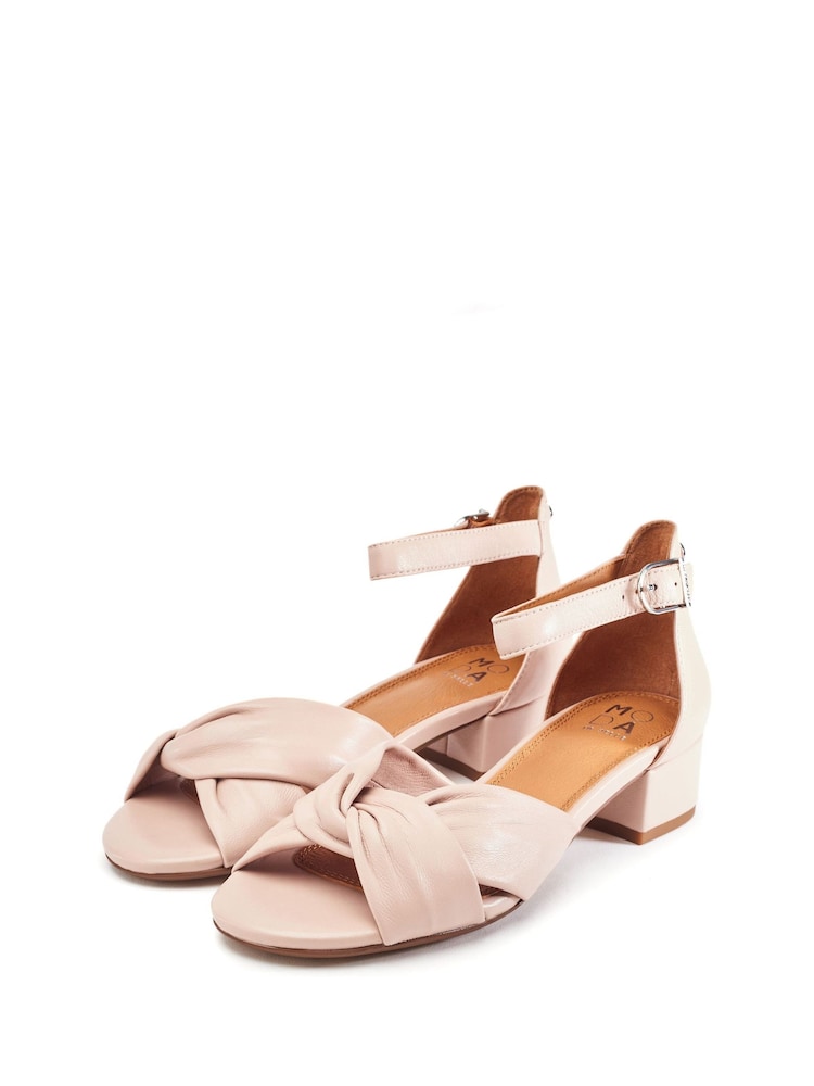 Natur - Moda in Pelle Macadamia Low Heel Ankle Strap Leather Sandals - Bild 2 von 4 Natur - Moda in Pelle Macadamia Low Heel Ankle Strap Leather Sandals - Bild 2 von 4