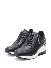 Moda in Pelle Blue Caspia Lace-Up Wedge Trainers - Image 3 of 4