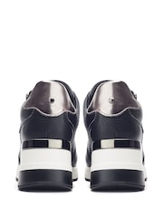 Moda in Pelle Blue Caspia Lace-Up Wedge Trainers - Image 4 of 4