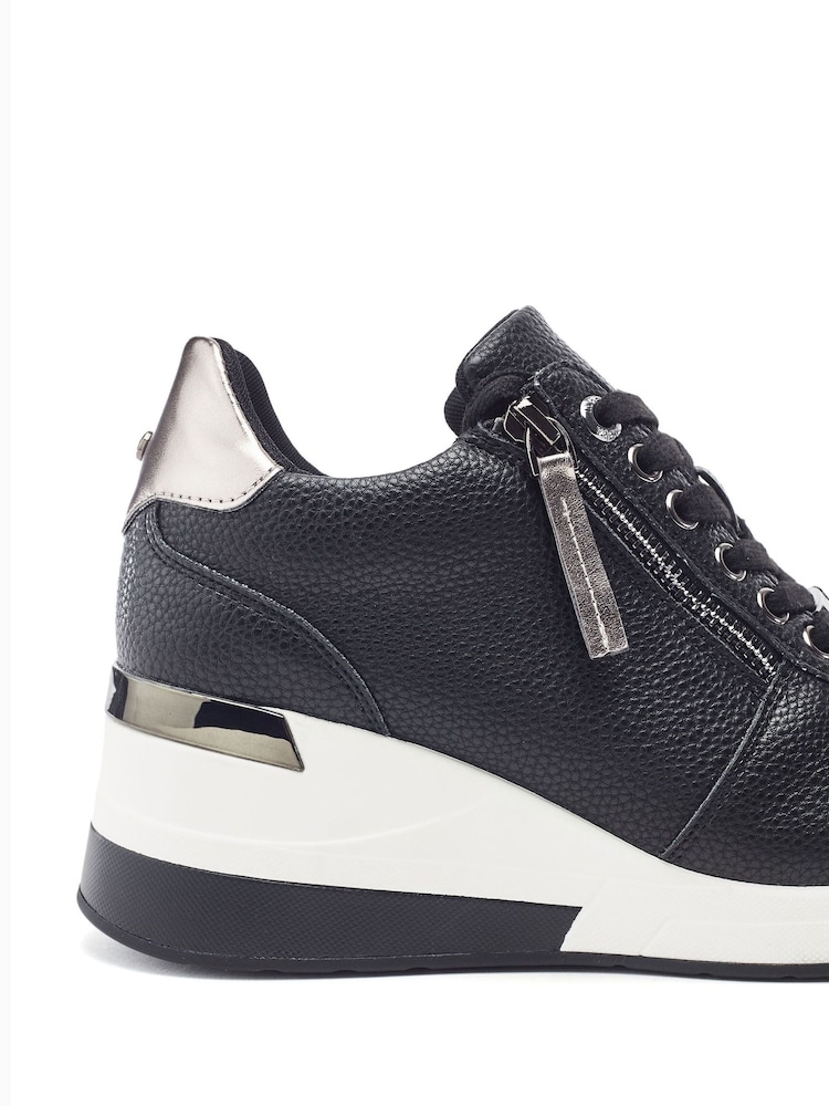 Moda in Pelle Blue Caspia Lace-Up Wedge Trainers - Image 5 of 5