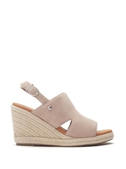 Moda in Pelle Kanji Sling Back Wedges Suede Brown Sandals - Image 1 of 4