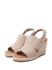 Moda in Pelle Kanji Sling Back Wedges Suede Brown Sandals - Image 2 of 4