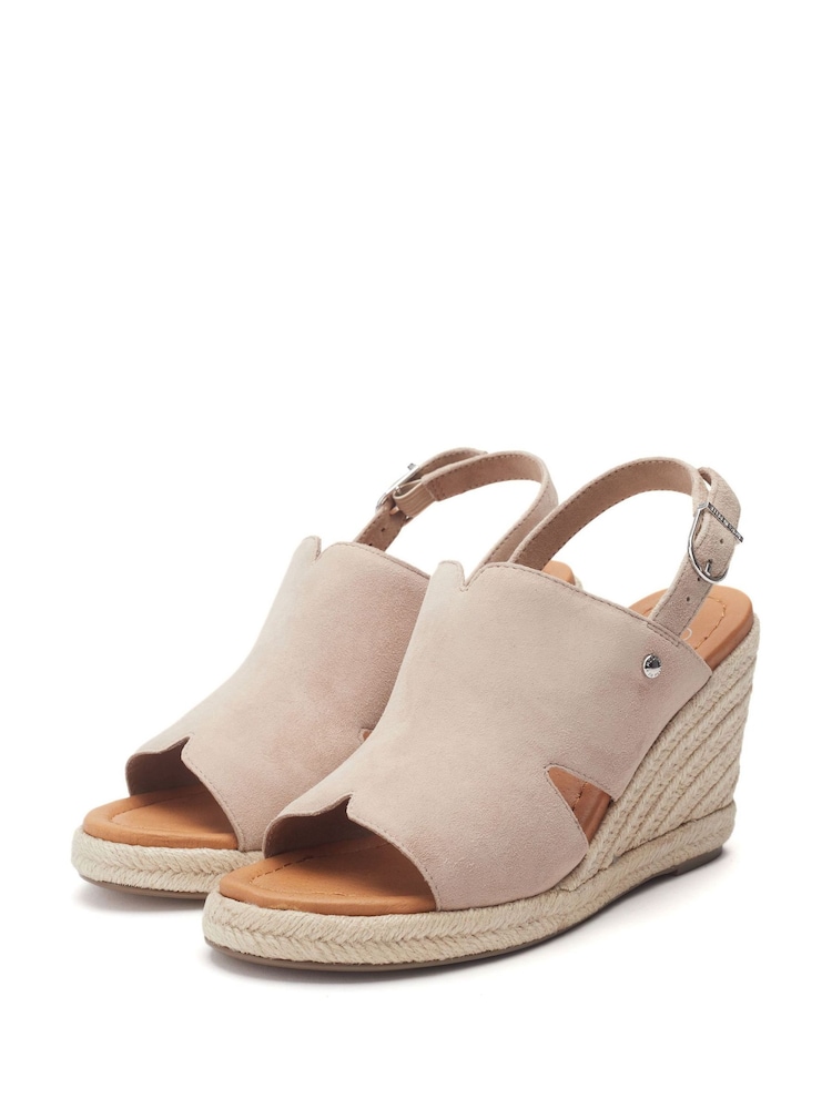 Natural - Moda in Pelle Kanji Sling Back Wedges Suede Sandals - Imagen 2 de 4 Natural - Moda in Pelle Kanji Sling Back Wedges Suede Sandals - Imagen 2 de 4