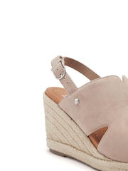 Moda in Pelle Kanji Sling Back Wedges Suede Brown Sandals - Image 4 of 4