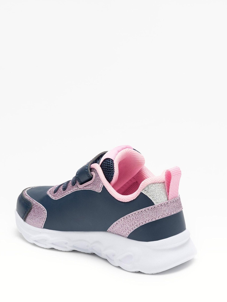 Lelli Kelly Navy Sparkly Unicorn Hi Top Trainers with Adjustable Strap - Image 2 of 5 Lelli Kelly Navy Sparkly Unicorn Hi Top Trainers with Adjustable Strap - Image 2 of 5