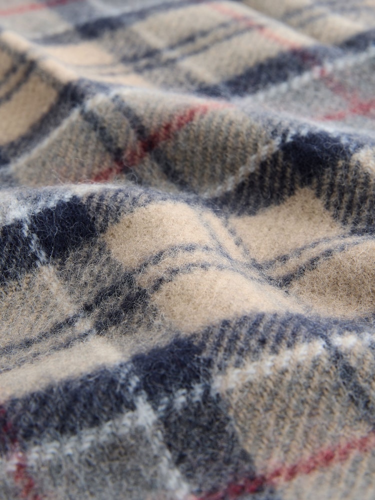 Navy Blue / Blue Check Scarf And Beanie Set - Image 3 of 3