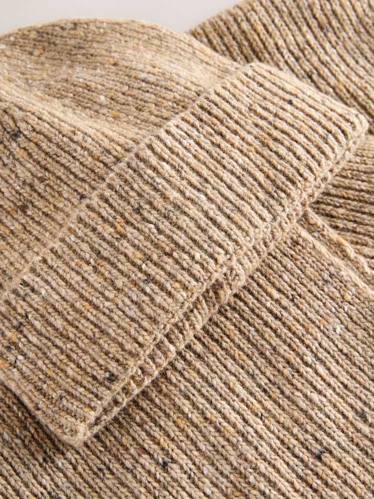 Neutral Brown Scarf And Beanie Matching Set - Image 2 of 3